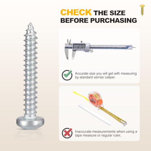 METALLIXITY Phillips Pan Head Self Tapping Screw #14x2 100Pcs #14x2" Silver 100