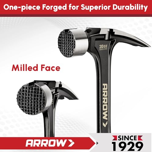 ARROW 20 oz Straight Claw Hammer, Rip Claw Hammer 20oz