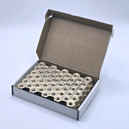 HFS(R) Thread Hex Nuts 3/8"-16, Solid Brass Hex Nut (100PCS/Pack) 100