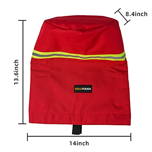MELOTOUGH Firefighter Bag Fireman SCBA Air Respirator Storage Bag (Red) + 7-Pocket Firefighter Tool Pouch with Carry Handle and Flap, Fits in Bunker Gear Pocket, Firefighter Pants,Red