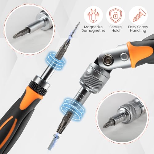 Ratcheting Screwdriver Set – 68-in-1 Compact Precision Tool Kit with Magnetic Bits, Mini Ratchet Screwdriver for Electronics, Home Repair