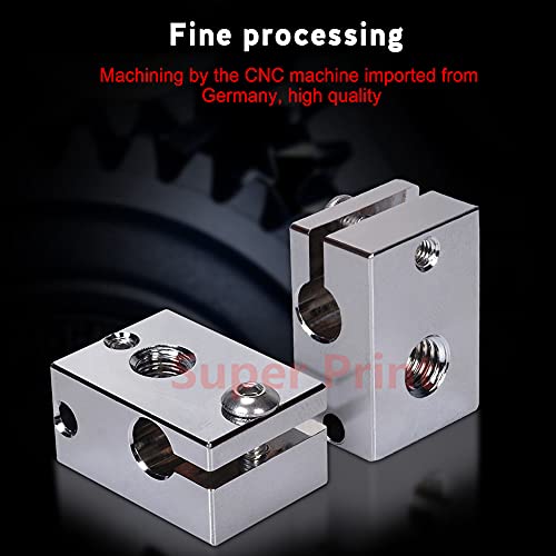2PCS PT100 V6 Heater Block Plated Copper with Silicone Sock for V6 Hotend,Titan Dual Driver Extruder,V6 heatbreak,Prusa i3 MK3/MK3S hotend.(2PCS)