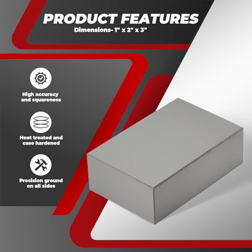 Nakkaa 2Pcs 123 Blocks Matched Pair Ultra Precision 0.0002" Machinist 1"x2"x3"-No Hole