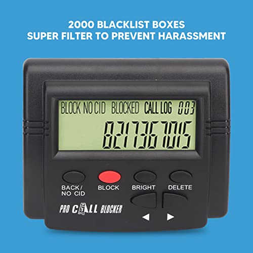 Call Blocker for Landline Phones, 4000Groups Blacklist Home Office Call Blocking Device, 100 Call List, LCD Display, for Most Landline Phones