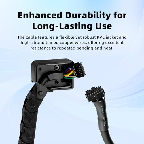Creality Official K2 Plus Tool Head Cable with Chain, Upgrade Print Head Hotend Mainboard Connector Wire, 1250mm FPC Flat Flexible Cable Replacement Kit, Nozzle Adapter Cable for K2 Plus 3D Printer k2 plus cable
