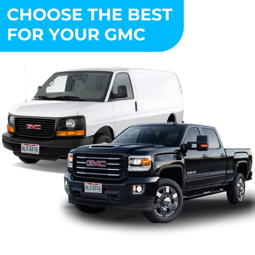Front Bumper License Plate Bracket for GMC 2000-2025, Plate Holder Set w 6 Unique Screw Bolts & Wrench Kit, License Tag Mounting Kit, Quality Plate Holders, Premium Car & Truck Accessories