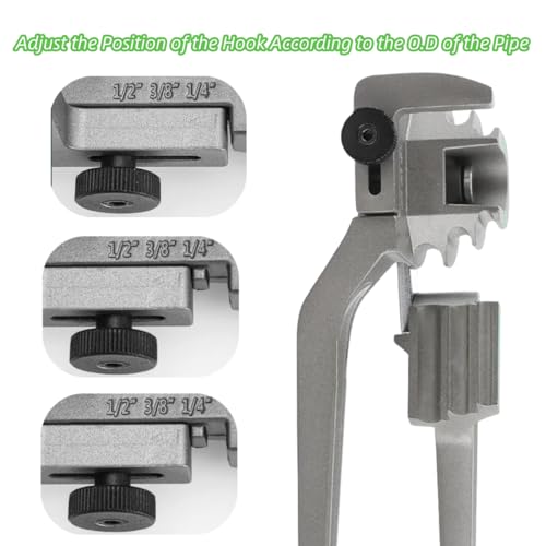 1/4", 3/8", 1/2" (6/10/12mm) O.D. Tubing Bender HVAC Tools, 3-in-1 Tube Bender 180°HVAC Pipe Bender Copper Aluminum Tubes Bending Tool for Air Conditioning Refrigeration Repairs 1/4", 3/8", 1/2"