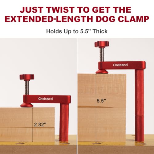 8pcs 3/4" Bench Dog Clamp Horizontal & Vertical for Woodworking Red 8