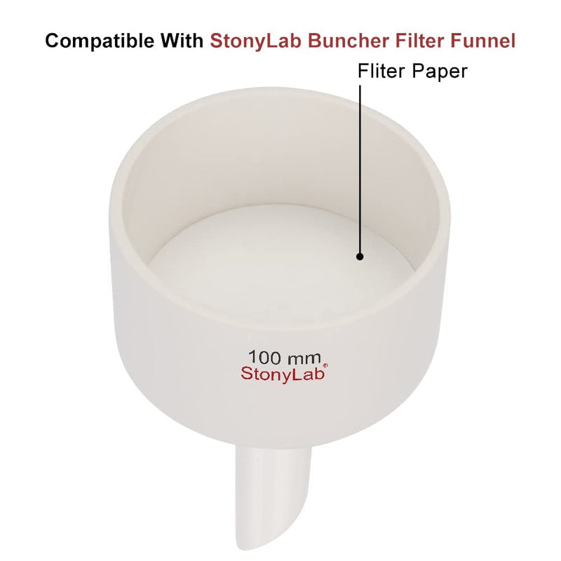 stonylab Qualitative Filter Paper, 3-Box 94 mm Diameter Slow Flow Rate Cellulose Filter Paper with 10 Micron Particle Retention Filtration Speed, Set of 3 x 100 Pcs 94 mm (Pack of 3)