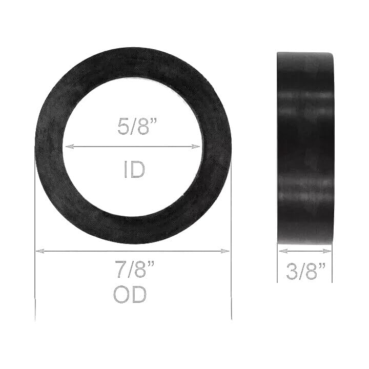 JTS Steamer Rubber Washer Gaskets, 5/8" ID x 3/8" Thick, Set of 10, for Boiler Sight Glass Gauge Seals