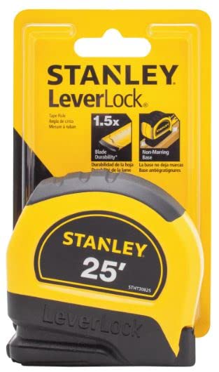 Stanley STHT30825 LeverLock Tape Rules, 1" x 25', Yellow