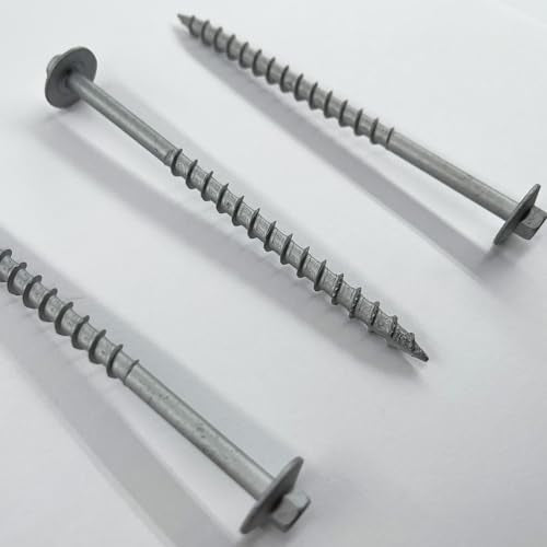 BRAUNY BOY - #12 x 4”- Structural Lag Heavy Duty Construction Wood Screw – Galvanized Corrosion Resistant Coating Exterior Timber, Landscape - Easy HEX Head Drive – Flange Head 4 in - Qty (100) 100