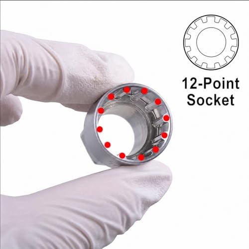 17-Piece Pass Through Socket Set with 72-Tooth Ratchet Wrench, Metric Sockets 10mm to 24mm, 1/2" and 3/8" Adapters, Extension Socket