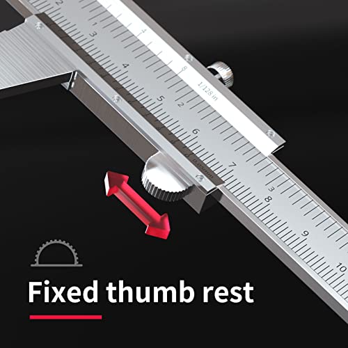 Carbon Steel Vernier Caliper Dual Reading Scale Metric Calipers Measuring Tool Inside Outside Depth and Step Measurements 0-12" Inch/Metric Range 0.05/0.0078" Resolution DRINYOUNG0-12 L 0-12" (Vernier Caliper, Carbon Steel)