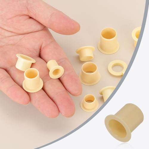 sourcing map 5Pcs Flanged Sleeve Bearing, Plastic Bushing ID 15mm x OD 17mm x Length 20mm POM Bushing, Yellow 5