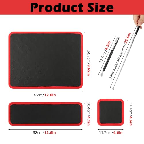 3‑Pack Magnetic Tool Mat Set, Flexible Magnet Mat Non‑Slip PVC