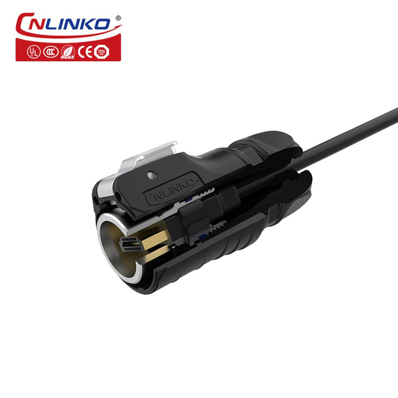 CNLINKO LP-24 HDMI Connectors, Aviation Plug with 40 Inches 4K HD Waterproof Cables, Panel Mount Receptacles Socket, IP68 Mated Waterproof Connector for Audio Video Equipment Connections (HDMI Set) HDMI Set M24 HDMI Connectors