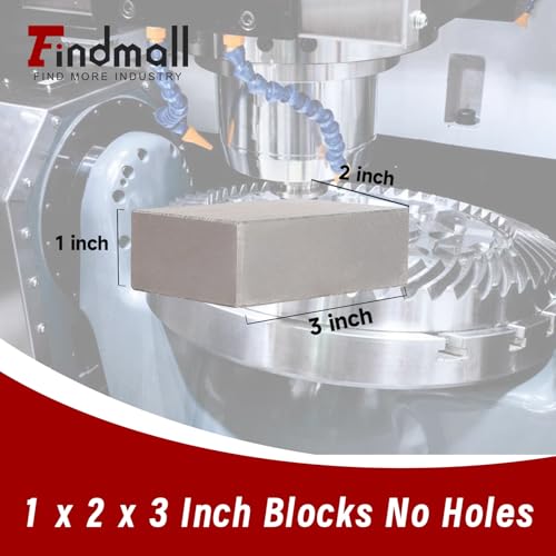 findmall 1 x 2 x 3 Inch Blocks Matched Pair No Holes Hardened Steel Accuracy Ground Machinist 123 Blocks Set Up Blocks Fit for Accuracy Grinding Layouts No Hole