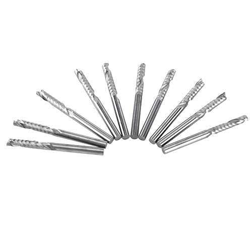 Single-flute End Mill 10pcs 3.175MM Tungsten Carbide Single Flute End Mill Mill Cutting Tool for Industrial Milling Machine