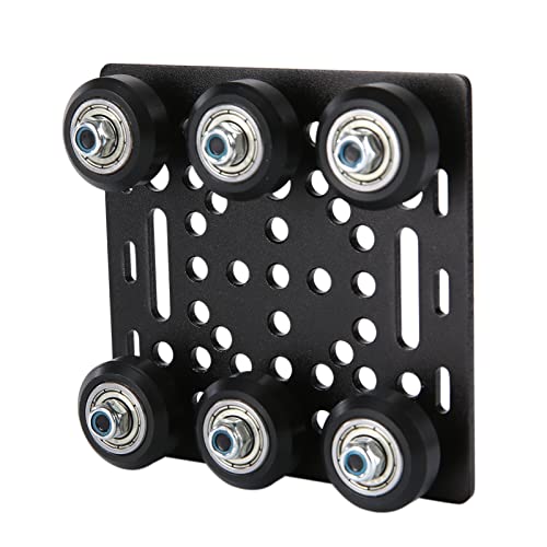 1-Pack Assembled 2040 V Gantry Plate Kit with 6pcs V Solid POM Wheels Only Compatible with 2040 4040 Series V Slot Aluminum Extrusion Profiles Linear Rail 3D Printer CNC Machine