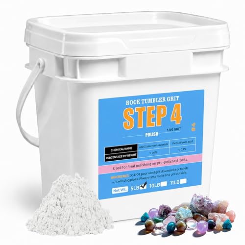 5LB Rock Tumbler Grit Step 4 Refill – 1200-Grit Aluminum Oxide Polish & Red Cerium Oxide Final Polishing Grits