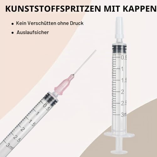 Pack of 10 Syringes 3 ml Plastic Syringe with Blunt Needle | Individually packed, versatile dosing syringes, scientific syringes with caps for laboratories, garden, pet care