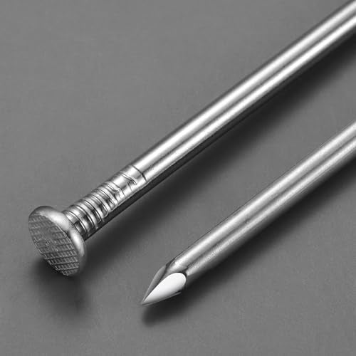 3-1/2 inch Hardware Nails, (125pcs) 2 lbs Stainless Steel Nails, Nails for Hanging Pictures, Long Nails, Wall Nails, Wood Nails 3-1/2 in-2LB Silver