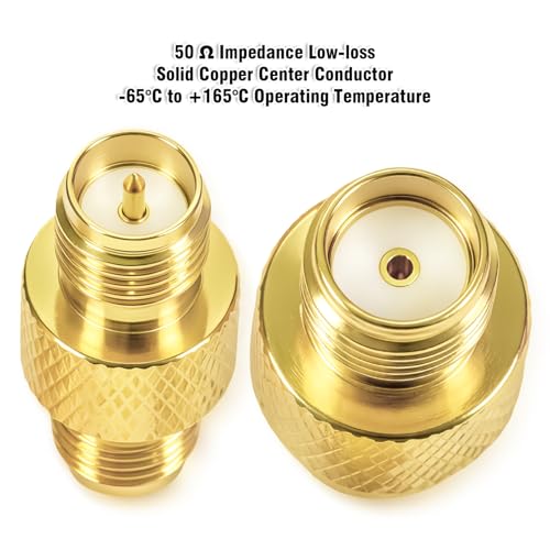 RP SMA Female to SMA Female Coaxial Adapter for Antenna Radio WiFi Router FPV Dron Mobile Pack of 2 RP-SMA-SMA/F