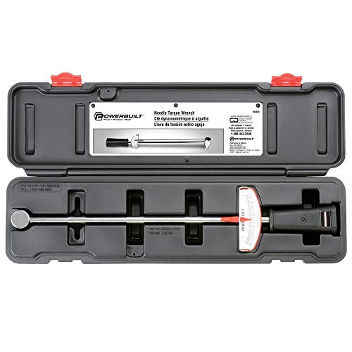 Powerbuilt 1/2-Inch Drive Needle Torque Wrench, Beam Torque Wrench 0-150 Foot/Pounds and 0-20 Meter/Kilograms, High Visibility Markings for Easy Readings - 944050