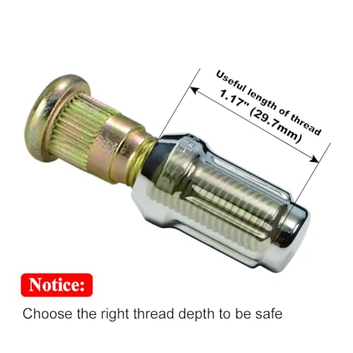 49034-04-20AM Chrome 1/2"-20 Spline Lug Nut with Key, 20 Pack