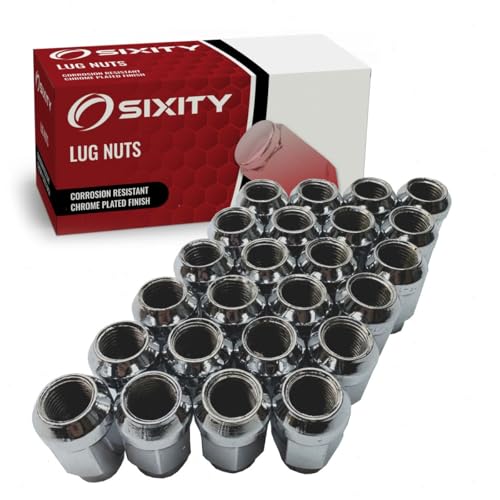 Sixity Auto 24 pc Chrome Plated Bulge Acorn Wheel Lug Nuts 9/16-18tpi 1.4"