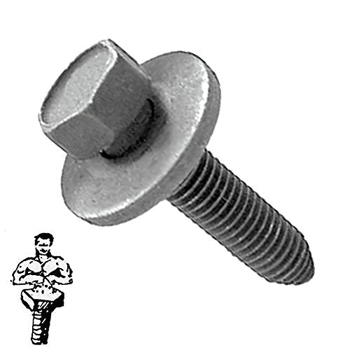 BoltmanShop Body Bolts M10 1.5 X 40MM Hex Head, 29MM Wash OD Phosphate (25pkg)