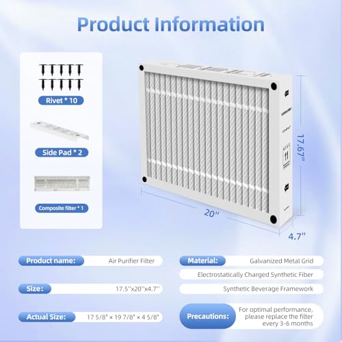 FLRQB5AH18M11 Replacement Filter For Trane FLRQB5AH18M11 Pleated 1Pack 1 MERV 11