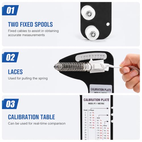 Sailboat Rigging Tension Gauge, 800lbs Max Load Marine Grade Cable Tension Meter, Fits 2.5-4mm Wire Rope for Sailboats Fences Zip Lines and Tent Support Cables