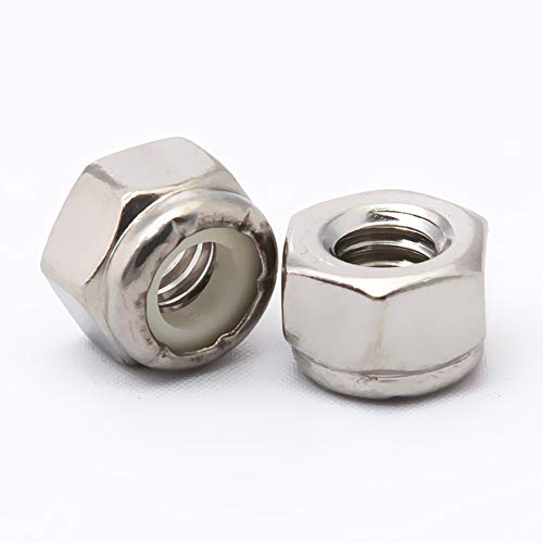 POWERTEC QLN1101-P4 1/4"-20 Nylon Insert Lock Nut Set | 18-8 304 Stainless Steel – 200 Pack