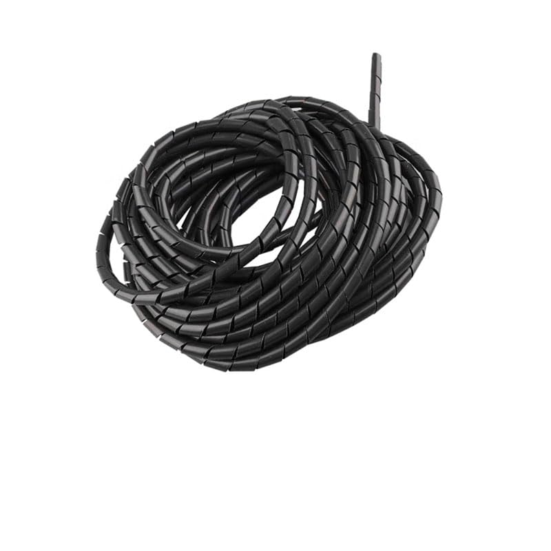 Spiral Cable Wrap -(6 mm) Cord Covers Bundle Sleeve Hose for PC TV Computer Electrical Wire Organizer, Cord Cover and Detangler (1/4 Inch-45Ft Black) 6mm