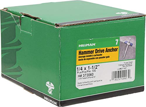 The Hillman Group 372060 Hammer Drive Anchor, 1/4 x 1-1/2-Inch, 100-Pack