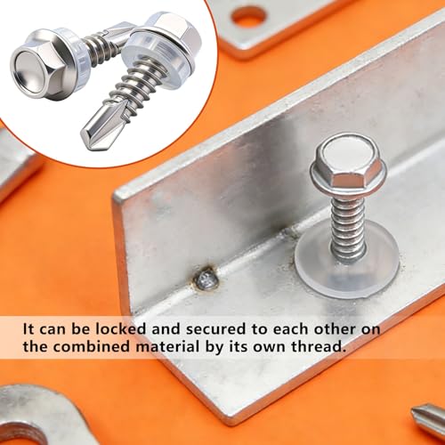 weideer 1000pcs Self Tapping Screws for Metal, #8#10#12#14,410 Stainless Steel Sheet Metal Screws Assortment Kit, Hex Washer Head Self Drilling Screw with Rubber Washer,Length 1/2" to 2'' SV 1000PCS #8#10#12#14 Kit
