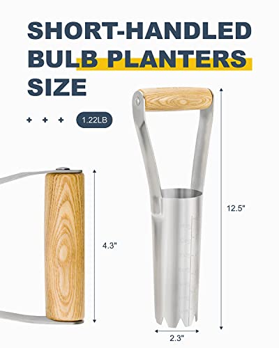 Bulb Planter Tool with 6 Inch Depth Measurment Tulip Bulb for Planting Tulip Daffodils Dahlias Garlics Bulbs Spring Fall Planting Handhold Planting Tool Garden Bulb Transplanter Hole Digger + Dibber w