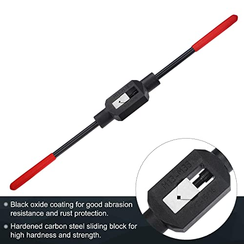 uxcell Adjustable Tap Wrench Handle for 1/2"-1-5/16" (UNC/UNF) / Metric M13-M33 Taps, Thread Tap Holder Reamer Hand Tapping Tool for Machinist Repair with Plastic Dipped Handle 1/2"-1-5/16"