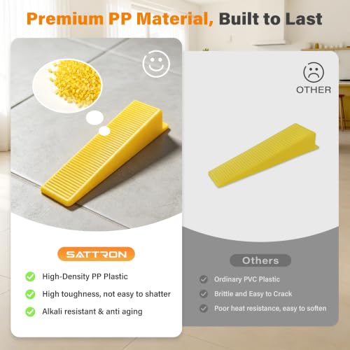 Tile Leveling System Kit with Tile Plier, 300Pcs 1/8" PP Tile Leveling Clips & 100Pcs Reusable Wedges, Lippage Control Tile Leveler Tools for Floor Wall Tile and Stone Installation