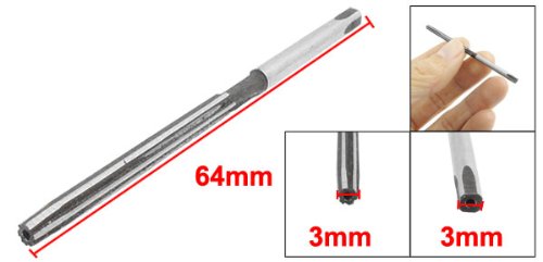 sourcing map Hand Reamer Straight Shank 6 Flutes 3mm Cutting Diameter