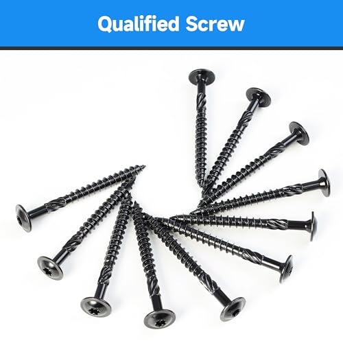 Lag Screws 3 Inch, Construction Wood Screw #14 x 3, 100-Pack Heavy Duty Self Driiling Structural Screws, Black Anti-Rust Coated Exterior Wood/Lag/Timber Screws, Torx/Star Drive Lag Bolts #14 x 3"