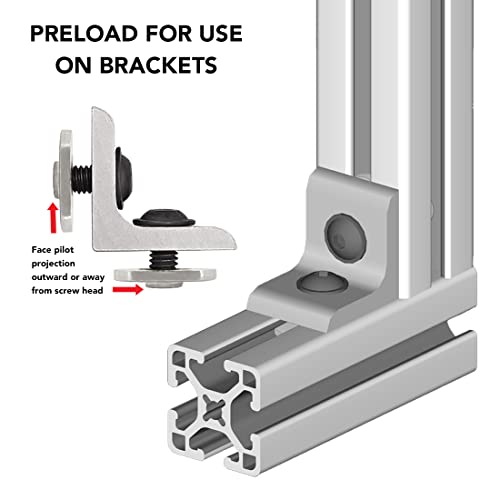 8020, 3675, 10 Series Stainless Steel SS 1/4-20 Centered Slide in Economy T Nuts Hardware Nuts for 10 Series Aluminum Extrusions (25 Pack) 25 Pack