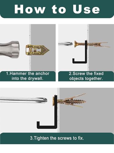Self Drilling Drywall Anchors Kit with Screws 420PCS - 2 Sizes Sheetrock Anchors & 4 Sizes Zinc Expansion Screws,No Drill or Holes in Wall for Wall Hanging,Various scenarios MDZT-420PCS