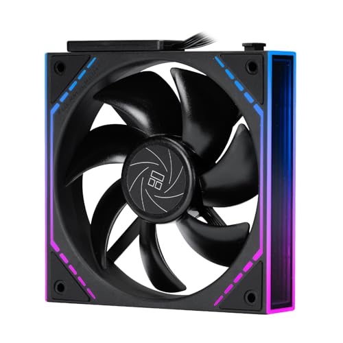 Thermalright TL-M12Q 120mm ARGB PWM PC cooling fan Black | Infinity Mirror ARGB, Daisy Chain Cable, 2000RPM PWM Control and S-FDB Bearing for Housing or Radiator TL-M12QX1