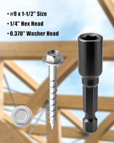 200PCS Joist Hanger Screws, 9 x 1-1/2" Connector Screws for Wood Framing