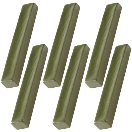 6 PCS Professional Green DOP Sticks, Hot Melt Adhesive with High Bond Strength for Gem Faceting, Polishing, Grinding Agate & Jade, 6.3 x 1.0 x 0.6 inches