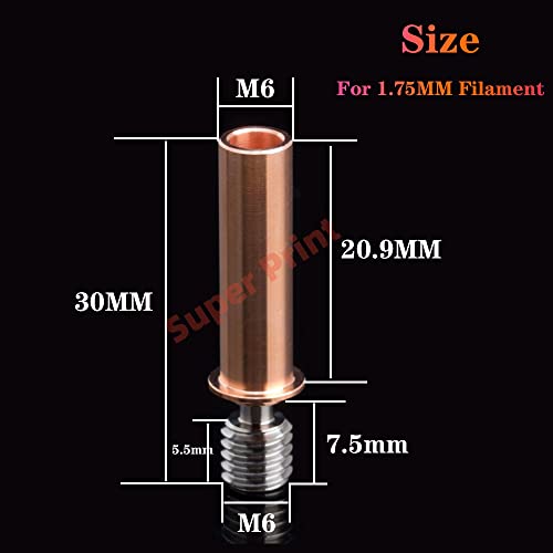 Super Print CR6 SE/Ender 3 Neo Copper+Titanium Alloy All Metal Bi-metal Heatbreak,Upgrade Smooth Heat Break for CR-6 SE/Max/CR10 Smart/Ender 3 V2 Neo/Ender 3 Max Neo/Ender 3 Neo Hotend. CR6SE Parts 2PCS-Heatbreak