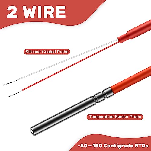 2-Wire PT1000 Temperature Sensor Thermistor Silicone Gel Coated 1.5 Metre Probe 45 mm x 5 mm -50-180 Celsius Resistance Thermometer
